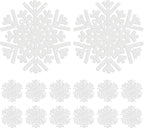 60Pcs Snowflake Paper Placemats Christmas Sliver Glitter Disposable Place Mats Winter Round Sparkle Decorative Table Chargers Xmas Snowflake Decoration for Holiday Festival Dining Tableware