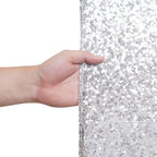 Eternal Beauty Silver Sequin Backdrop, 4x7 Ft Glitter Background Curtains for Shimmer Photography Party Wedding Birthday Back Drop Decor