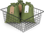 Tapleap Gift Bags - 30Pcs 7x10 Green Burlap Sacks with Tags and String for Wrapping Halloween Gifts, Wooden Cross, For Birthday, Wedding, Party, Church