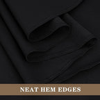 Fitable 6 Pack Black Square Tablecloths - 70 x 70 Inches - Stain Resistant and Reusable Table Clothes, Polyester Fabric Table Covers for Dining, Card Tables, Coffee Tables