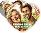 KETABAO – 8" Create Your Own Heart Photo Magnet – Customized Magnetic Photo Frames for Refrigerators, Storage Cabinets and Cars