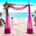 MDS Halloween Chiffon Draping Fabric - 2 Panel, 30" Wide x 40ft Long - Sheer Spooky Arbor & Canopy Drapery for Haunted House Backdrops, Party Ceilings, DIY Costumes & Themed Events - Magenta