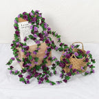 KHOYIME 9 Pack 72 FT Artificial Flower Garland, Fake Purple Roses Vines Silk Flowers Faux Plastic Outdoor Hanging Floral Ivy Garland Decoration for Wedding Arch Bedroom Home Wall Backdrop Room Decor