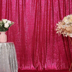 Eternal Beauty Hot Pink Sequin Backdrop, 7x7 Ft Glitter Background Curtains for Shimmer Photography Party Wedding Birthday Back Drop Decor