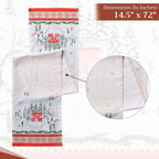 Maison d' Hermine Table Runner 100% Cotton Single Layer Table Runners 72 inches Long for Thanksgiving Christmas Decorations Home Kitchen Dining Party Wedding (Rural Christmas, 14.5" x 72")