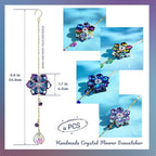 HDCRYSTALGIFTS 4pcs Crystal Flower Suncatchers for Window Hanging Ornaments, Rainbow Maker Crystal Sun Catchers Indoor Window Outdoor Patio Garden Decor Gifts (Multicolor)