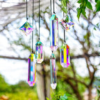 Crystal Prisms Ornament for Christmas Tree, 7 Pack Icicle Ornaments A/B Color Ornaments, Crystal Prism Suncatcher for Window Hanging for Women