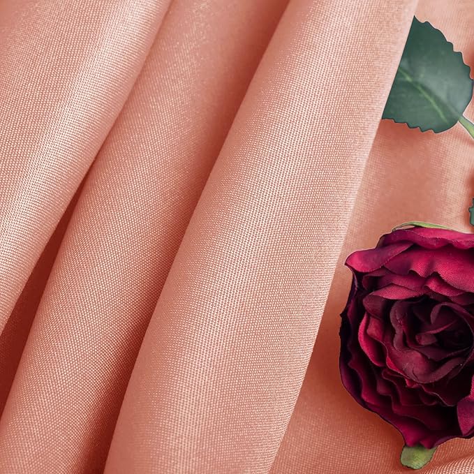 Ascoza 2pack 120 Inch Dusty Pink Round Tablecloth in Washable Polyester Fabric for Wedding/Banquet/Restaurant/Parties