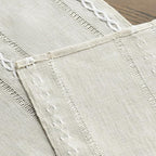 Artoid Mode Beige Rustic Cotton Linen Table Runner, Seasonal Embroidered Hollow Kitchen Dining Table Decoration for Home Party Decor 13x36 Inch