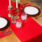American Homestead Paper Table Runner Roll - 78 ft. Disposable Linen-Like Table Cover Roll - 20 Perforated Table Runners (16" x 48") for Parties, Weddings, and Events - Red