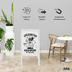 Ilyapa Wooden A Frame Whiteboard Sign - Magnetic Dry Erase Sidewalk Menu Board - Sturdy Freestanding Sandwich Board Signs Outdoor Menu Display for Restaurant, Business, Trade Show - 40 x 20 Inch