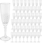 Plastic Champagne Flutes, 48PCS Transparent White Wine Glasses Goblets Cups Shatterproof Reusable Flute for Weddings Bachelor Parties Toasting and Events(48, Transparent)