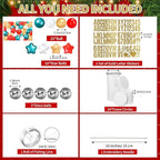 Giant Friendship Bracelet Garland Kit, DIY Birthday Banner with Letters Ball Jumbo Customizable Friendship Bracelet Decor for Halloween Christmas Wedding Party(Red, Green, White)