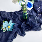 10-Pack Navy Blue Cheesecloth Table Runners – 10FT (35x120 Inch) Boho Rustic Gauze Fabric Cheese Cloth Table Runner for Weddings, Baby Showers, Bridal Shower, Farmhouse & Birthday Party Decor