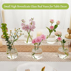Small Glass Flower Vases, Set of 10 Clear Bud Vases for Centerpieces Mini Vase Bulk for Flowers for Wedding Birthday Party Housewarming Valentines' Day Table Centerpiece Decor