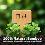 52-Piece Eco-Friendly Bamboo Plant Labels | Beautiful Natural Bamboo Garden Markers for Seedlings, Herbs, Flowers & Vegetables | Sustainable Gardening Tags & Gifts