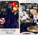 Velvet Table Runner 20 x 120 Inches 10ft Luxurious Thick Soft Velvet Christmas Thanksgiving Wedding Reception Table Runner for Party Reception Decorations(Navy Blue, 6 Pack)