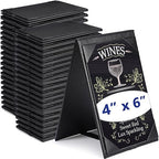 Gerrii Leatherette Table Tents Black PU Leather Menu Covers Bulk Double Sided Frame Sign Holders 2 Side Drink Dessert Menu Folders for Restaurant Coffee Cafe Bar Wedding Supplies(40 Pack,4 x 6 Inch)