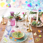 300 Pcs Iridescent Bachelorette Confetti, Bridal Shower Decoration Confettis, Wedding Decorations Diamond Ring Heart Star Table Confetti for Engagement Party Decorations, Bridal Shower supplies
