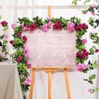 Floweroyal 4 Pack Artificial Flower Garlands 15.8FT Fake Rose Vines Silk Flowers Hanging Rose Ivy for Wedding Arch Party Home Garden Wall Decor (Fuchsia)