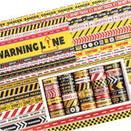 30 Rolls Warning line Theme Washi Tape Set, Writable Decorative Tapes for Scrapbooking, Bible Journaling, Bullet Journaling, 0.6"x79" per Roll