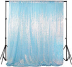 ShiDianYi Iridescent Aqua Sequin Backdrop for Photograph Birthday Backdrop Glitter Back Drop Aqua Blue Backdrop Curtain Christamas Mermaid Party (4FTx6FT)