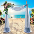 MDS Halloween Chiffon Draping Fabric - 2 Panel, 30" Wide x 75ft Long - Sheer Spooky Arbor & Canopy Drapery for Haunted House Backdrops, Party Ceilings, DIY Costumes & Themed Events - Dusty Blue