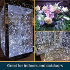 LAMPHOME 6 Pack Fairy Lights Battery Operated String Lights 6.6ft 20 Led Mason Jar Lights Waterproof Silver Wire Light Fireflies DIY Party Wedding Christmas Decoration(6 Pack,White)