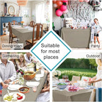 Hiasan Taupe Rectangle Tablecloth - Waterproof and Spillproof Washable Fabric Table Cloth for Dining Room Kitchen Party and Outdoor, 60 x 84 Inch