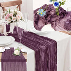 Cheesecloth Table Runner 10FT (35x120 Inch) - 10 Pack Dusty Purple Boho Gauze Fabric Cheese Cloth Table Runner Rustic Sheer Table Runners Cheesecloth for Wedding, Bridal Shower, Birthday Party Decor
