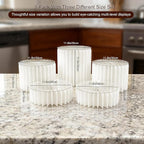 5 Pcs Buffet Risers Food Display Risers for Party Buffet Table, Dessert Table Display Set Cake and Cupcake Stand Combo, Riser Display Stand for Dessert Food Jewelry, White, 4"/8"/12" H