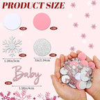 MARFOREVER Winter Baby Shower Table Confetti, 200 Pcs Glitter Pink Silver Snowflake Table Decorations Winter Gender Reveal Sprinkle for Winter Birthday Party Baby Shower Decorations(Pink)