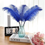 Bulk Royal Blue Ostrich Feathers - 12pcs 12-14inch Crafting Supplies for Centerpiece Table Decorations