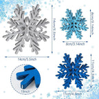 Bucherry 12 Pcs Wooden Snowflake Table Decor 3D Snowflake Tabletop Signs and Centerpiece for Christmas Xmas Winter Wonderland Decorations Home Party(Silver)