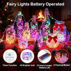 ZNYCYE 6 Pack Fairy Lights Battery Operated, 8.2 Ft 50 LED With Timer, 8 Modes Christmas Lights, Waterproof for Indoor Wedding Decorations (Red Green White)