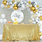 SquarePie Sequin Tablecloth 60 x 120 Inch Gold Sparkly Table Linen for Wedding Party