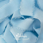 Ribbli Baby Blue Ribbon 1 Inch x 3 Rolls Total 24 Yards Light Blue Handmade Fringe Chiffon Silk Ribbon for Wrapping Wedding Invitations Bridal Bouquets DIY Crafts Home Decor