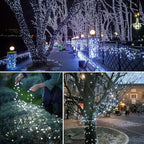 YEGUO 165ft 500 LED Christmas Lights Outdoor Waterproof, White String Lights Indoor, Green Wire Twinkle Tree Light Plug in with 8 Modes Timer Memory