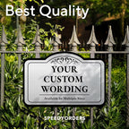 Custom Decorative Outdoor Metal Sign - Personalized Aluminum, Driveway Sign - Waterproof, Made in USA - Metallic Silver, 42x28 In