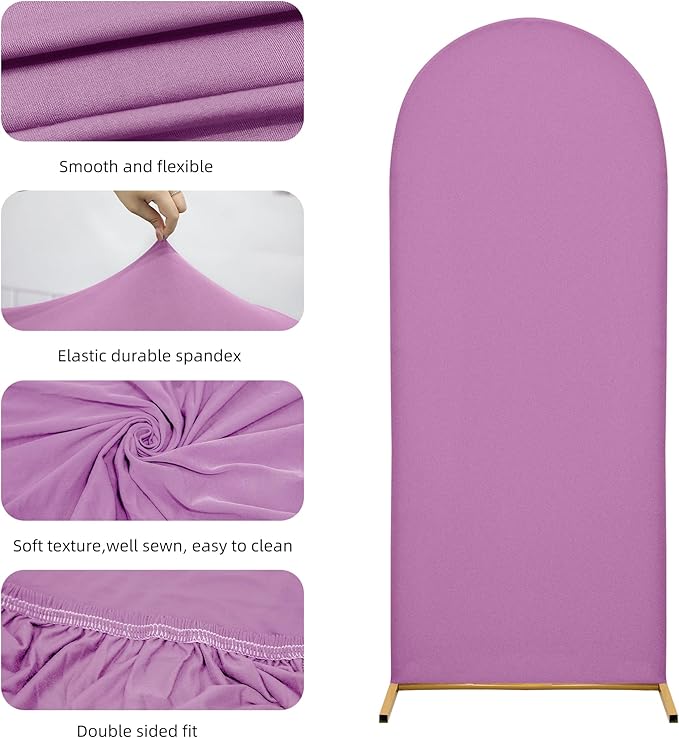 Wedding Arch Cover 6.6FT Arch Backdrop Cover Spandex Fitted Arch Cover for Round Top Chiara Backdrop Stand Covers for Wedding Birthday Party Baby Shower Banquet Ceremony Decoration