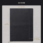 Beechmore Books A4 Sketchbook – 8.5x11 Premium Vegan Leather Bound Large Sketch Book Hardcover with 156 Thick 160gsm Perforated Ivory Pages, Blank Sketch Pad, Gift Boxed, Back Pocket, Ribbon Bookmark