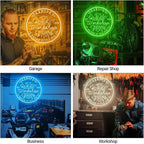 Custom Garage Neon Sign for Workshop, Personalized LED Wrench Tool Signs for Men Dad Gifts, Dimmable Customized Garage Light Up Signs for Carport Repair Shop Carbarn Man Cave Business Wall Decor