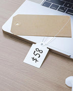 Uniclife 200 Pcs Price Tags 1.8 Inch Writable Price Labels White Price Display Tag for Pricing Clothing Jewelry Gifts Blank Hang Tag Merchandise White Marking Tags with Strings, 1.8" x 1.05"
