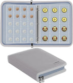 Coin Collection Book for Collector,260 Pockets Fireproof Coin Collection Holder Album,Coin Collection Organizer Storage Box Case Album for 20/25/ 27/30/ 38mm Coins,Silver
