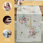 Maison d' Hermine Table Runner 100% Cotton Double Layer Table Runners 72 inches Long Decorative for Home Kitchen Dining Party Wedding Bridal Shower Spring Summer (Champ De Mars, 14.50" x 72")