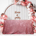 SquarePie Sequin Tablecloth 90 x 132 Inch Fuchsia Pink Sparkly Table Linen for Wedding Party