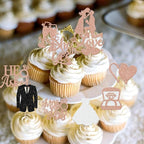 30 Pack Bride to be Cupcake Toppers Glitter Diamond Ring I Do Love Cupcake Picks Miss to Mrs He Asked She Said Yes Bridal Shower Wedding Engagement Bachelorette Cake Decoration Rose Gold