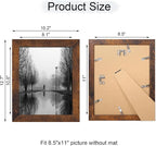 8.5x11 Picture Frame Set of 4, High Definition Real Glass Rustic Frame, Wood Photo Frames 8.5 by 11 Diploma Document for Wall Hanging and Tabletop Display