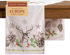 Maison d' Hermine Table Runner 100% Cotton Double Layer Table Runners 108 inches Long for Thanksgiving Christmas Decorations Home Kitchen Dining Party Wedding (Christmas Dew, 14.5" x 108")