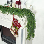 Christmas Cedar Garland for Staircase Real Touch Droopy Bendable Lifelike Faux Xmas Garlands for Decoration Christmas Green Pine Mantle Garland Thanksgiving Table Decorations Outdoor Indoor 5ft